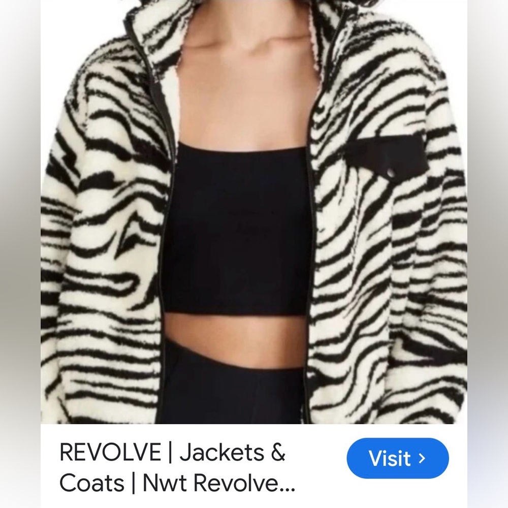 Chic Zebra Pattern Teddy Jacket NWT - image 4